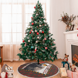 Christmas Tree Skirt with Pom Pom Trim