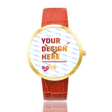 Golden Leather Strap Watch for Women