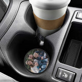 Custom Car Coasters Personalized Car Coasters for Cup Holder Add Your Image Text Logo Absorbent Ceramics Coasters with Cork Base for Car-Car Coasters