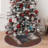 Christmas Tree Skirt with Pom Pom Trim