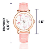 Rose Gold-plated Leather Strap Watch for Women